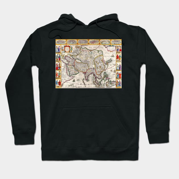 Henricus Hondius - Asia Map Circa 1631 -  Ancient Maps Hoodie by Culturio